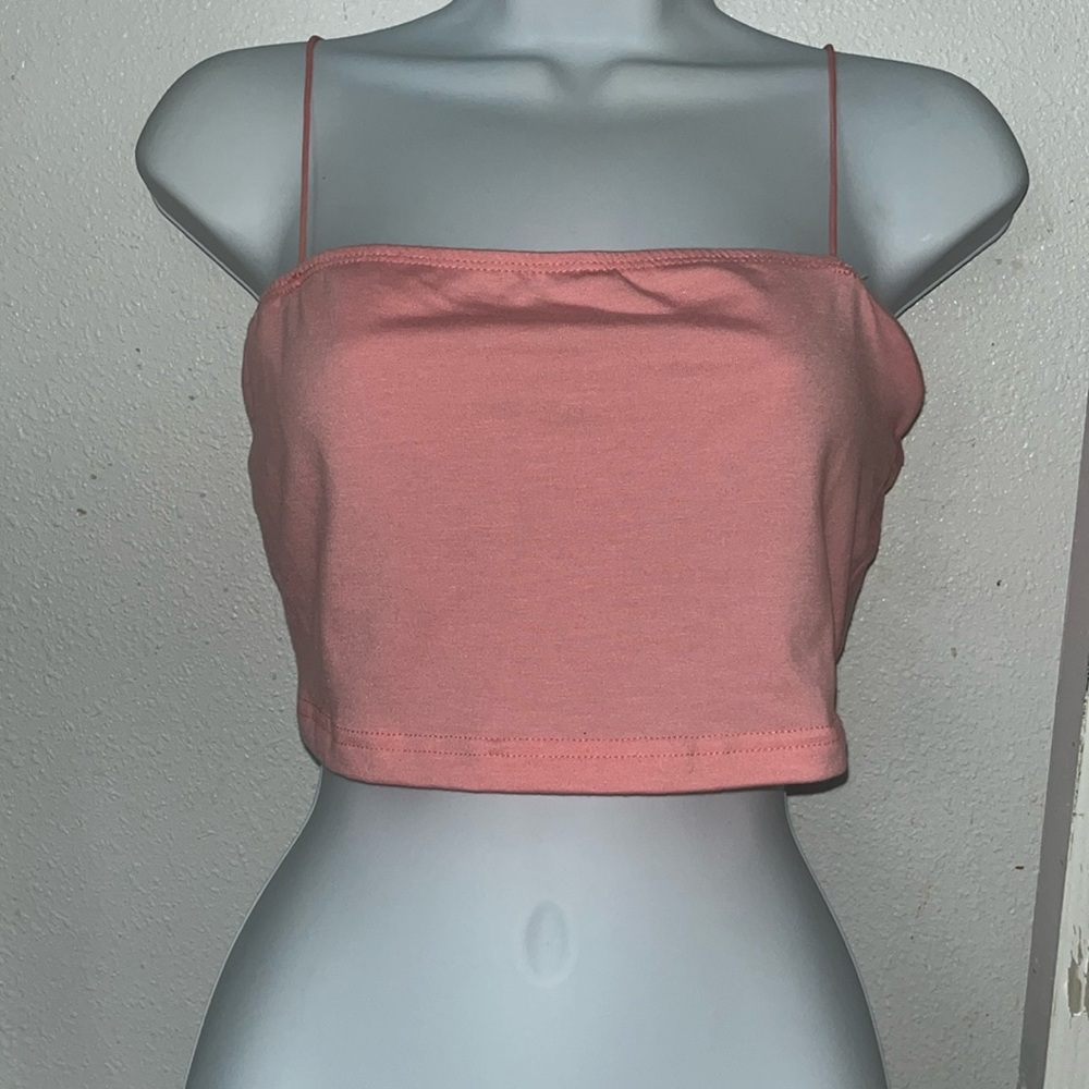 SHEIN Baby Pink Spaghetti Strap Crop Top, Size Medium